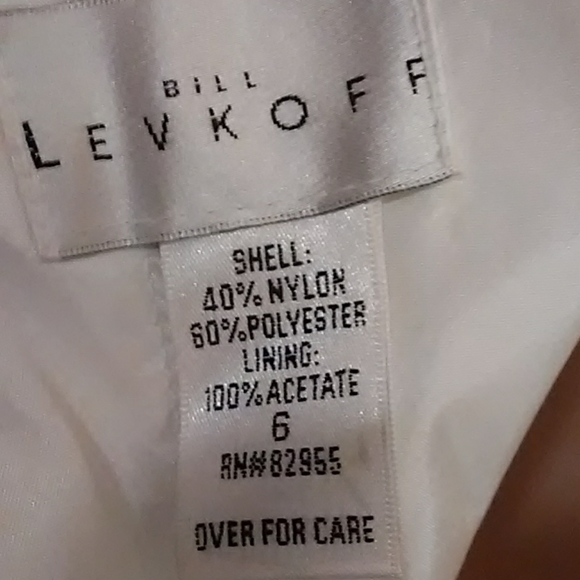 White (shell) dress with blue sash belt, size 6 - Picture 6 of 6